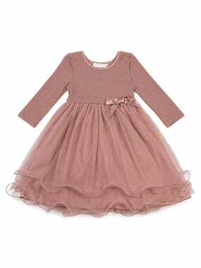 Mauve Cable Knit Bodice Long Sleeve Tulle Tutu Dress 3T Princess Dress